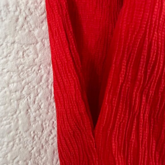 Nina Parker Size XL Women Red Orange High Rise Wide Leg Cropped Pull on Pants - Picture 4 of 11